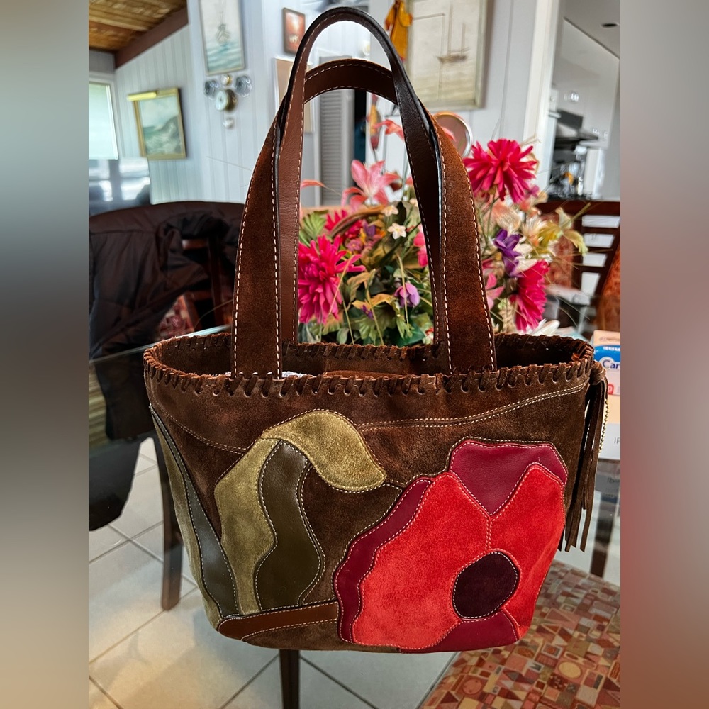 Coach 06 #9258 Soho Floral Suede Poppy Tote!